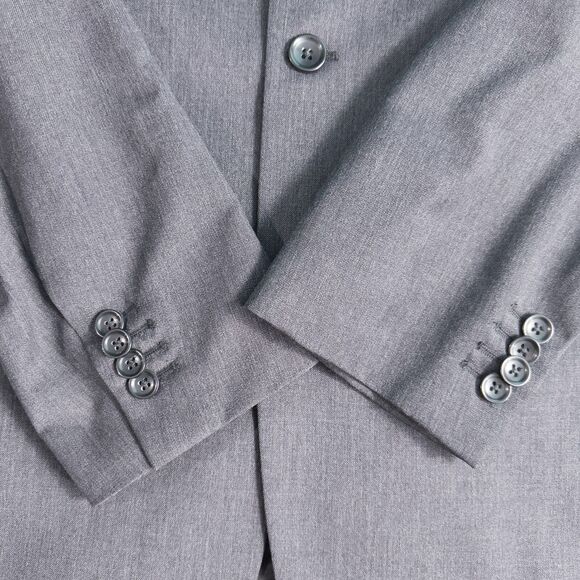 Banana Republic 100% Wool Three Button Blazer Jacket Mens 42R Charcoal Gray - Picture 12 of 16